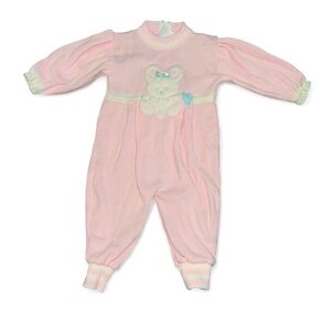 Y2K Rising Star Pink Baby Outfit with Bear Motif